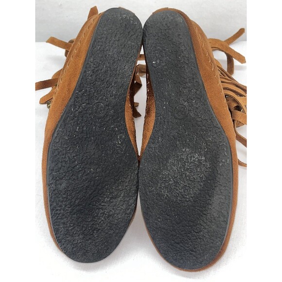 Mossimo Supply Co Moccasin Womens 8.5 Studded Wedge Fall Fringe Zipper Booties - Picture 6 of 8